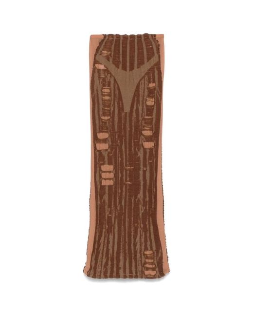 DIESEL Brown Maxi Skirts