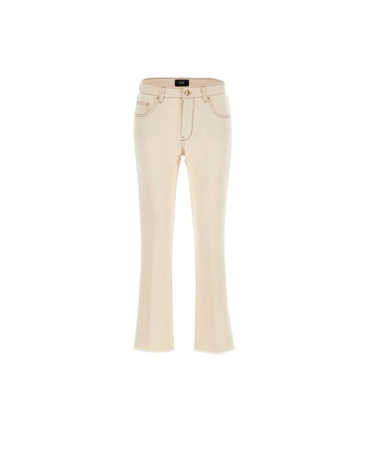Fay White Flared jeans,beige hose