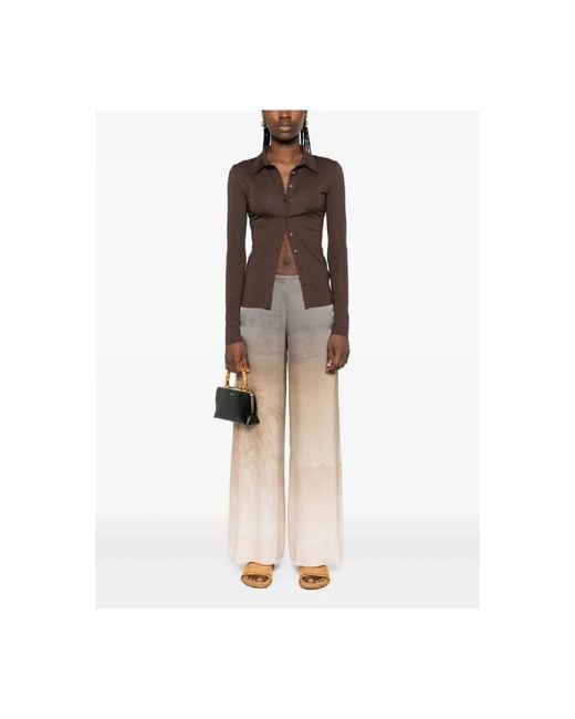 Pierre Louis Mascia Wide Trousers in het Natural