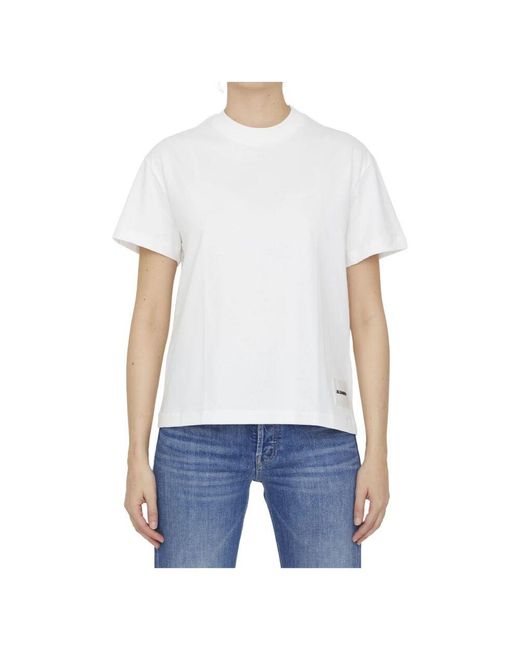 Jil Sander White Cremefarbenes crewneck t-shirt