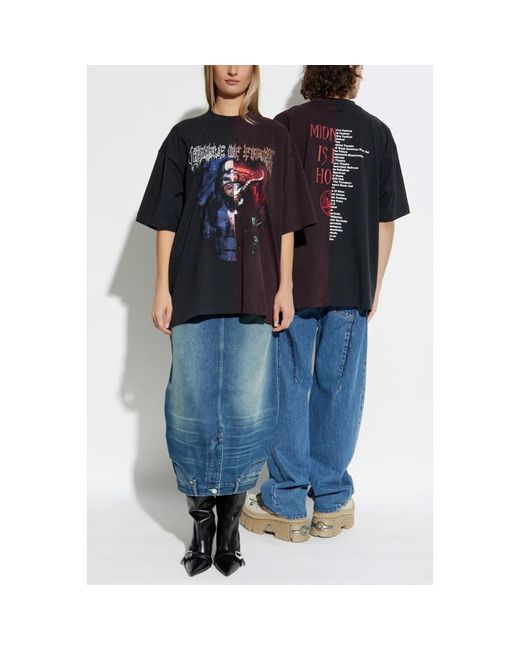 Vetements Black T-Shirt Mit Druck