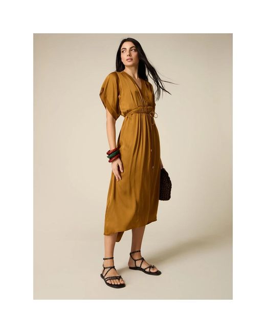 Midi Dresses Oltre de color Metallic