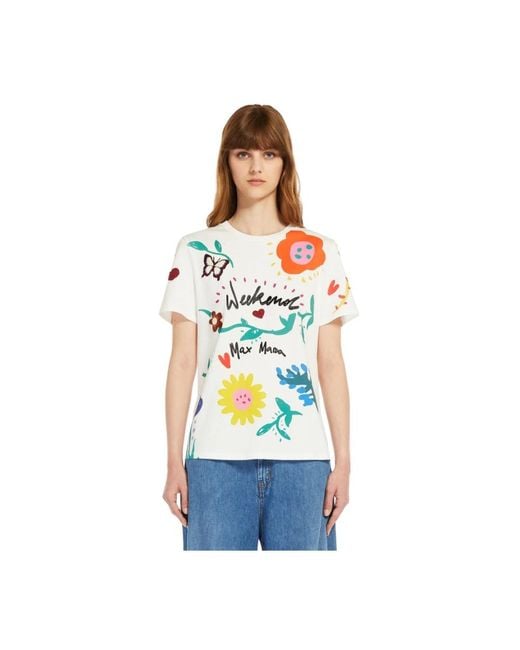Max Mara White Bedrucktes t-shirt