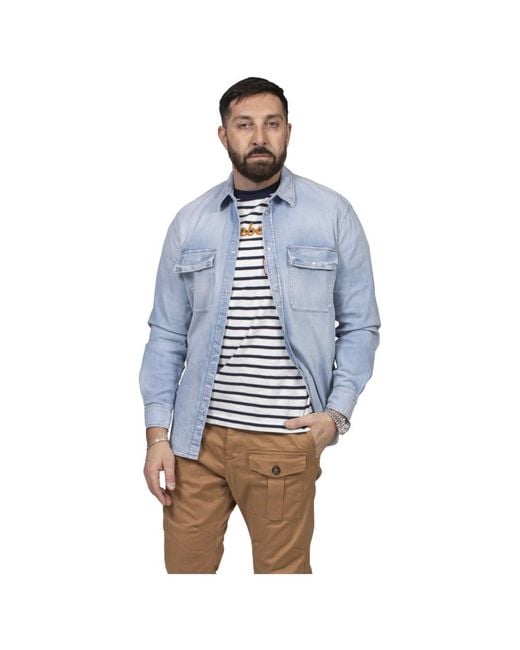 DSquared² Blue Denim Shirts for men