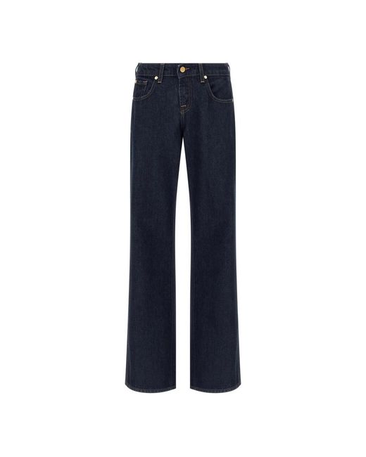 7 For All Mankind Blue Straight Fit Jeans