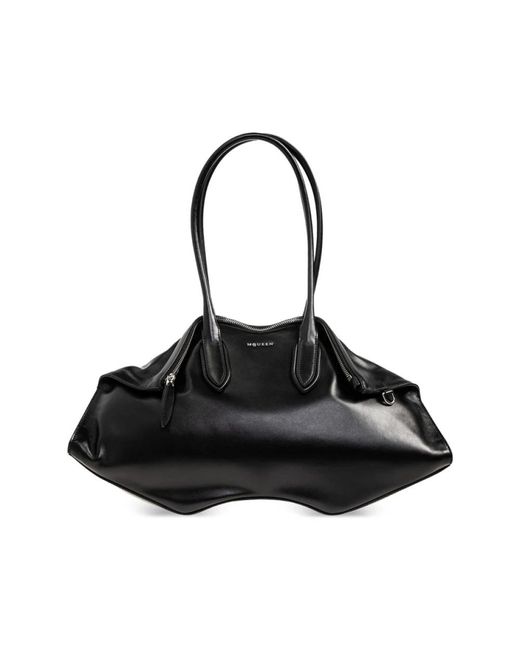 McQueen Black Shoulder Bags