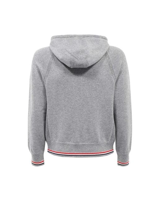 Thom Browne Kaschmir strickjacke mit reißverschluss und taschen in Gray für Herren
