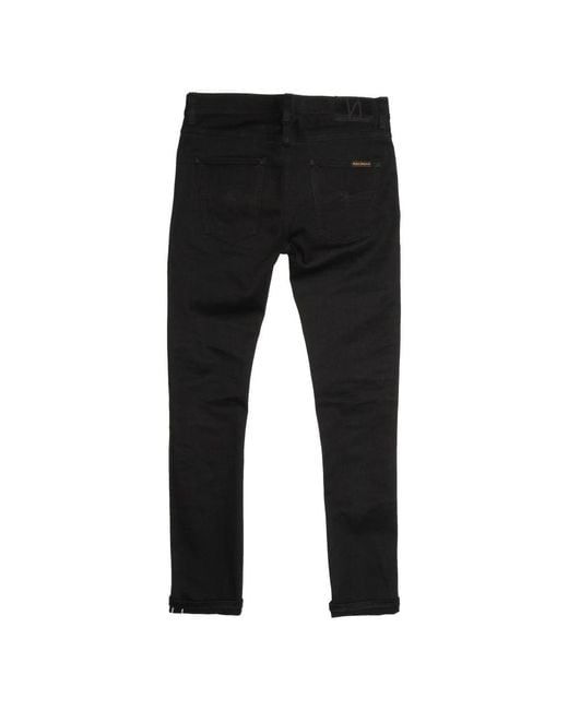Nudie Jeans Black Slim Fit Jeans for men