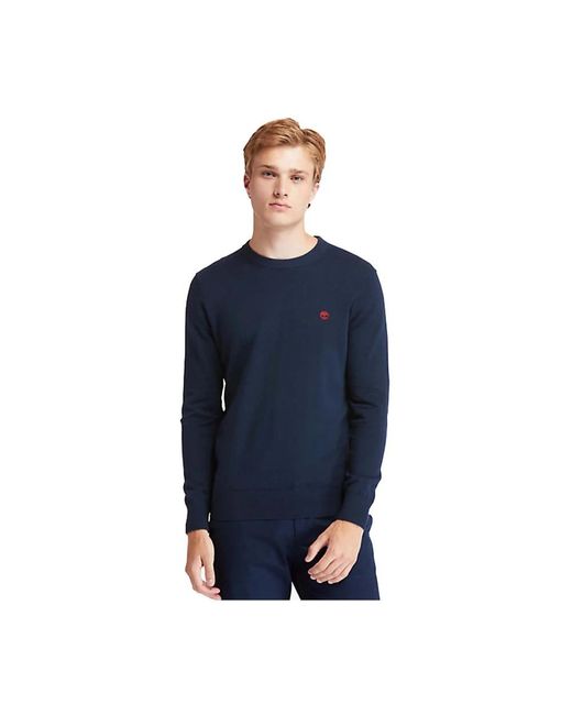 Timberland Blue Round-Neck Knitwear for men