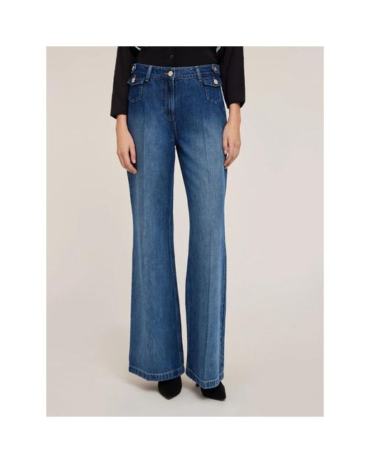 mötivi Jeans ,Blauw ,Katoen Flare Jeans in het Blue