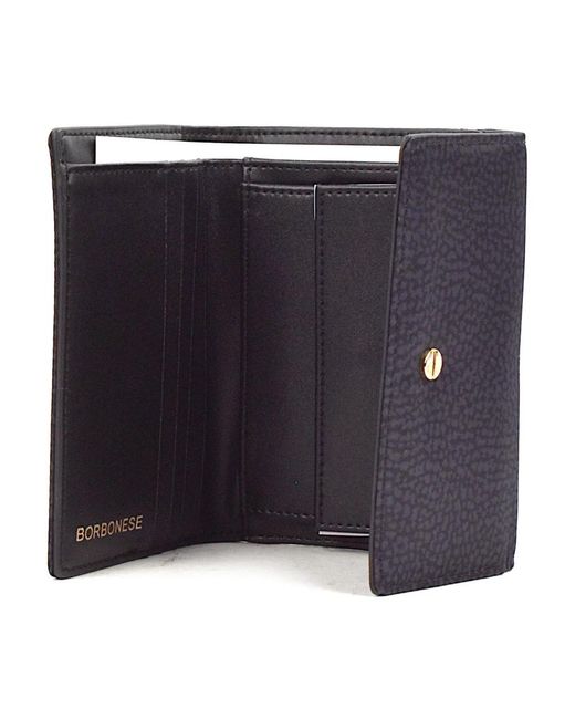 Borbonese Mini Portemonnee Met Klep in het Blue