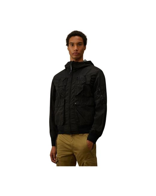 C P Company Black Bomber Jackets for men