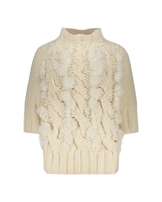 Lorena Antoniazzi Natural Turtlenecks