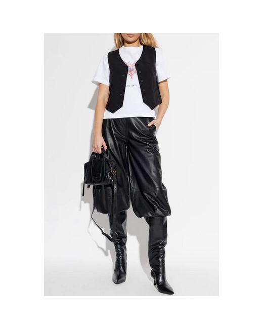 AllSaints Jassen ,Zwart ,Leer Aleida Lichtgewicht Gilet in het Black