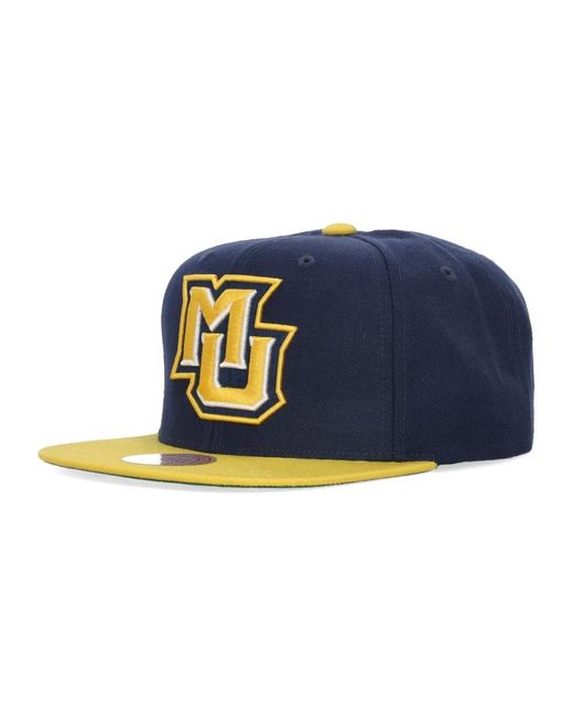 Mitchell & Ness Accessoires ,Blauw ,Wol Marquette Golden Eagles Snapback Pet in het Blue voor heren