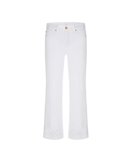 Cambio White Cropped Trousers
