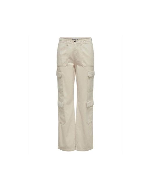 Tapered trousers ONLY de color Natural