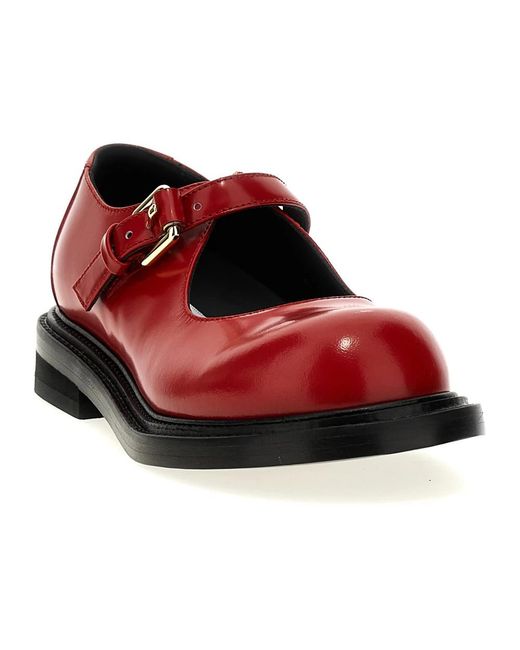 Moschino Red Flat Shoes