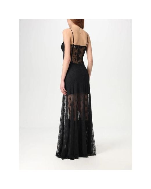Aniye By Kleedjes ,Zwart ,Tule Zwarte Kant Maxi Jurk Sheer Overlay in het Black