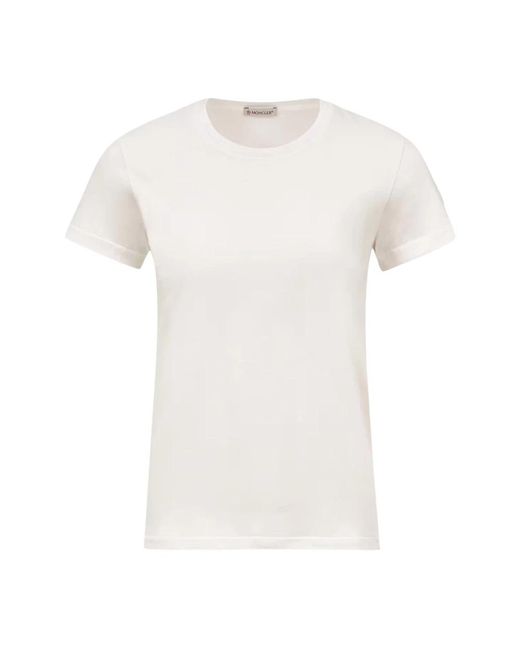 Moncler Logo Patch Katoenen Jersey T-Shirt in het White