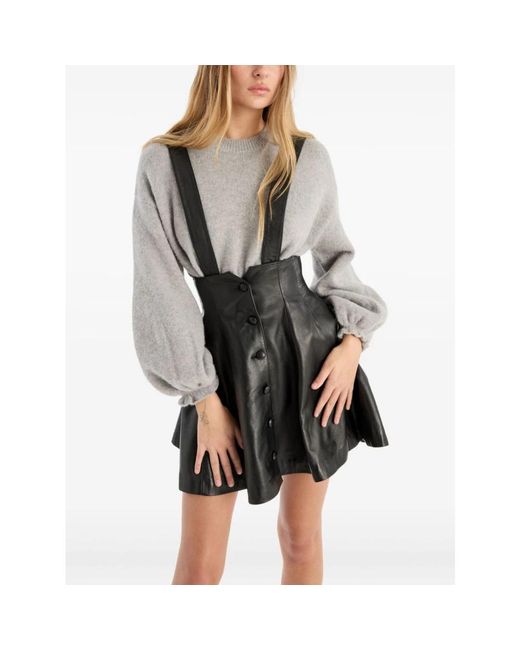 ROTATE BIRGER CHRISTENSEN Black Leather Skirts