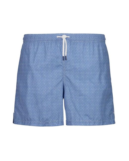 Fedeli Badmode ,Blauw ,Polyester Blauwe Airstop Stempel Zwemshorts in het Blue voor heren