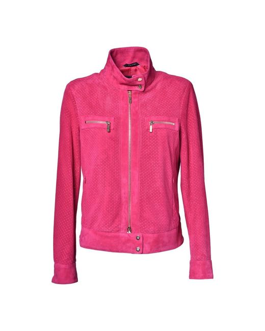 Baldinini Pink Leather Jackets