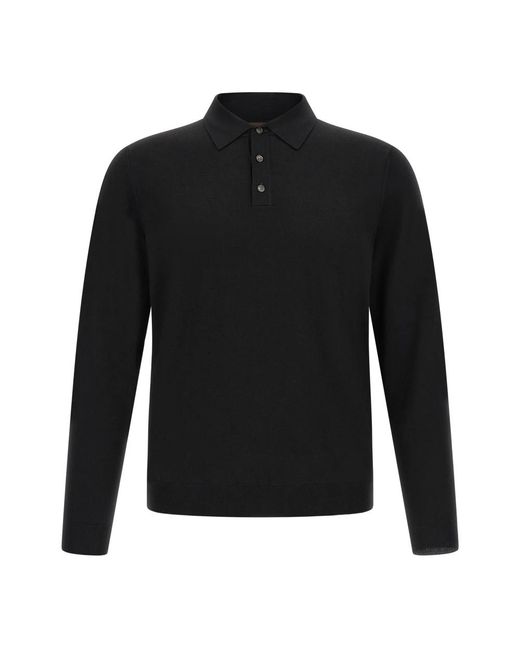 Zanone Black Polo Shirts for men