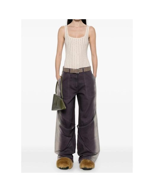 The Attico Purple Straight Trousers
