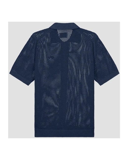 Olaf Hussein Gestricktes Polo in Blue für Herren