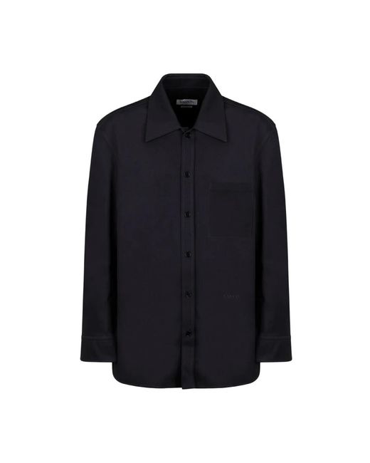 Lanvin Overhemden ,Grijs ,Stalen Oversized Cocoon Stijl Shirt in het Blue voor heren