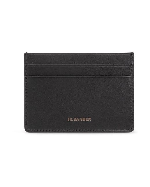 Jil Sander Accessoires ,Zwart ,Leer Leren Kaarthouder in het Black voor heren