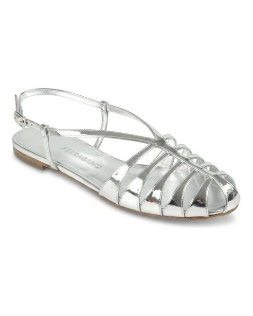 Ferragamo Metallic Flat Sandals