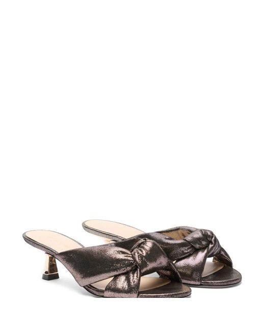 Stuart Weitzman Gray Heeled Mules