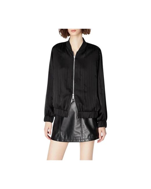 ARMANI EXCHANGE Jassen ,Zwart ,Polyester Zwarte Blouson Jas Voor Vrouwen in het Black