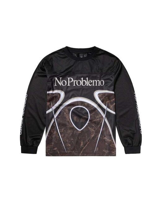 No Problemo Black Long Sleeve Tops for men