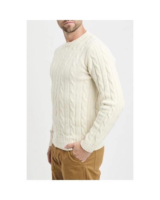 Daniele Fiesoli White Round-Neck Knitwear for men