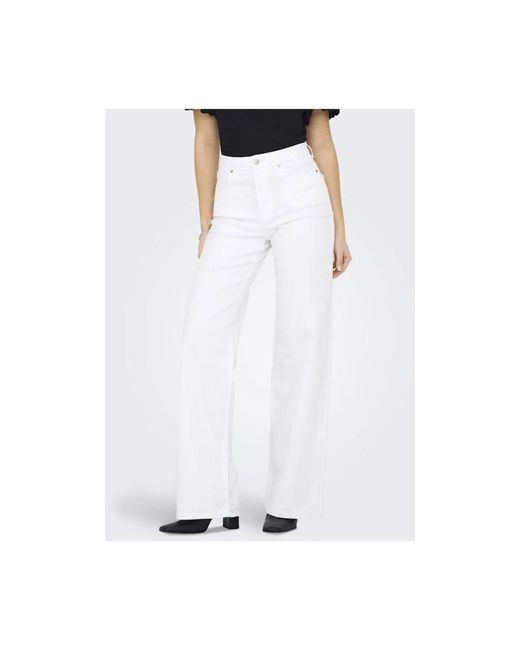 ONLY White Wide Jeans