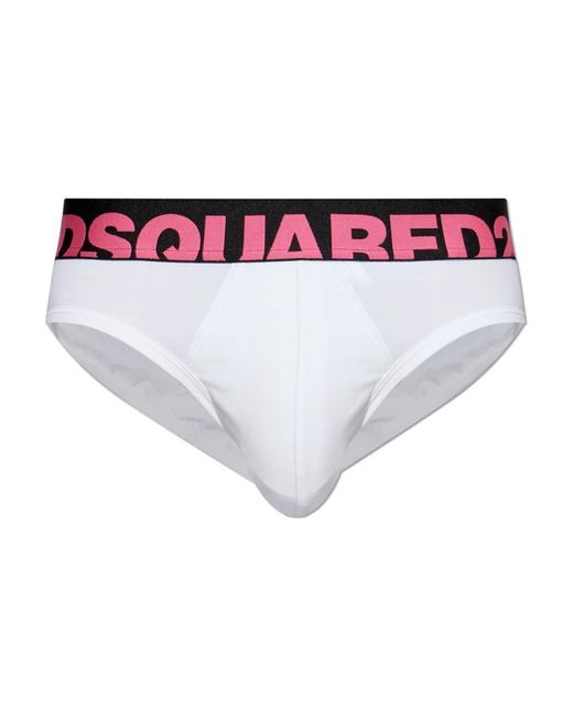 DSquared² Cotton Logo Briefs in het White voor heren