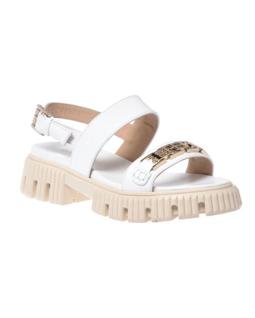 Baldinini White Flat Sandals