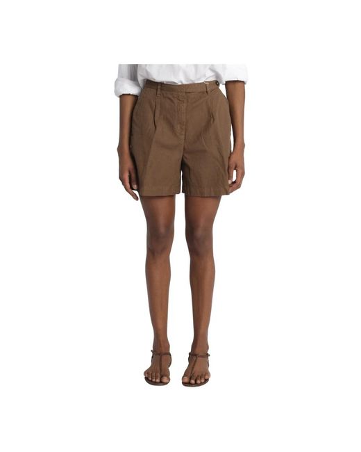 Massimo Alba Brown Short Shorts