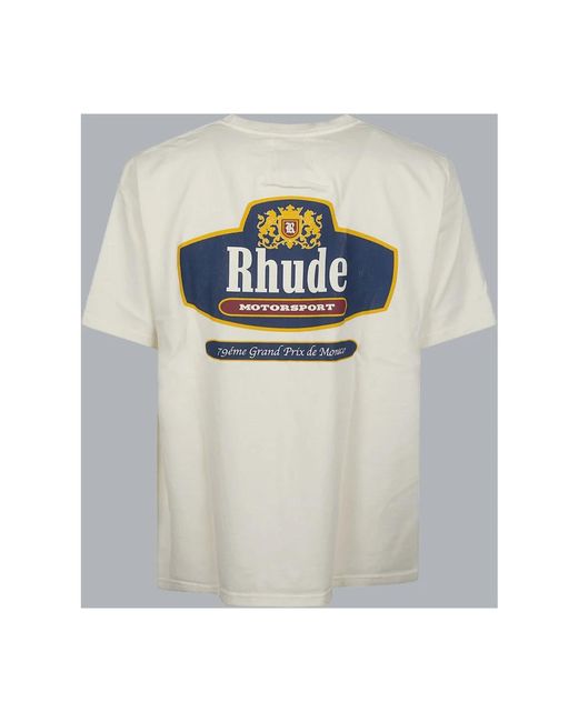 Rhude Racing Crest Tee in het White voor heren