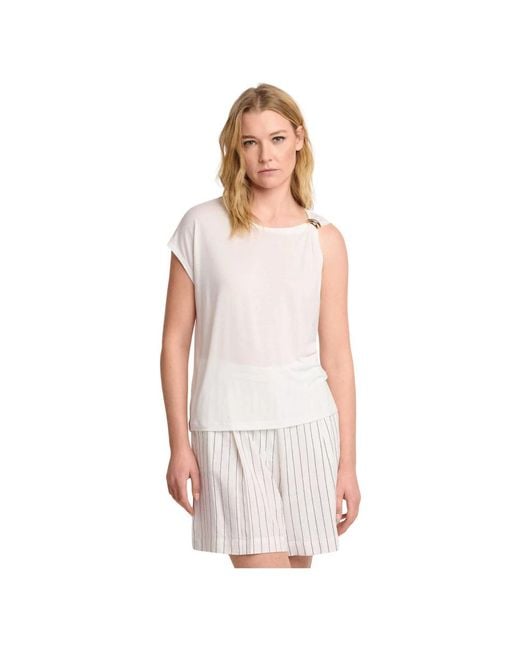 Kocca White Sleeveless Tops