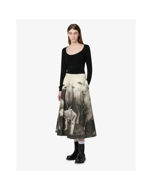 Moschino Gray Midi Skirts