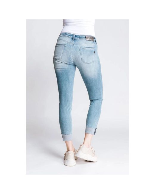 Jeans > cropped jeans Zhrill en coloris Blue
