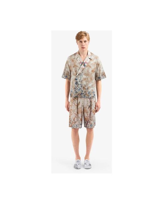 Pierre Louis Mascia Natural Short Sleeve Shirts for men