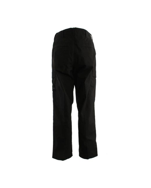 Stone Island Black Straight Trousers for men