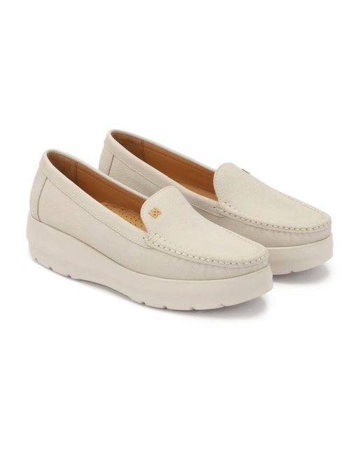 Kazar White Nubuk-Halbschuhe Mit Dicker Sohle