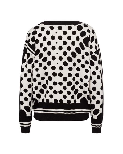 Tuzzi Black Statement Strickpullover Mit Punkten & Streifen
