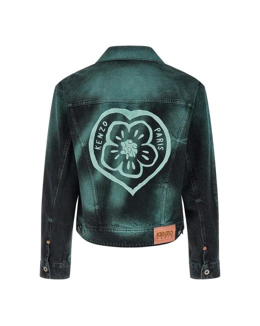 KENZO Green Denim Jackets for men